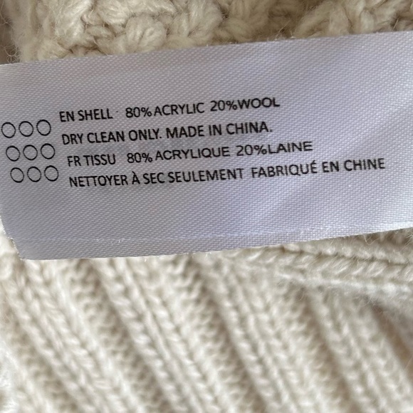 En Saison Alisa Natural Ivory Cream V-Neck Cable-Knit Sweater Vest Sz M - Picture 15 of 16